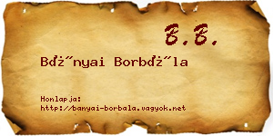 Bányai Borbála névjegykártya